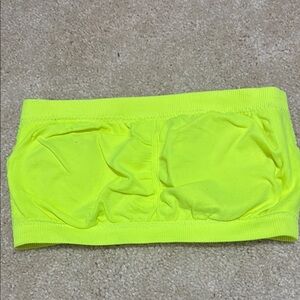 Seamless Neon Yellow Strapless Bandeau Tube Top